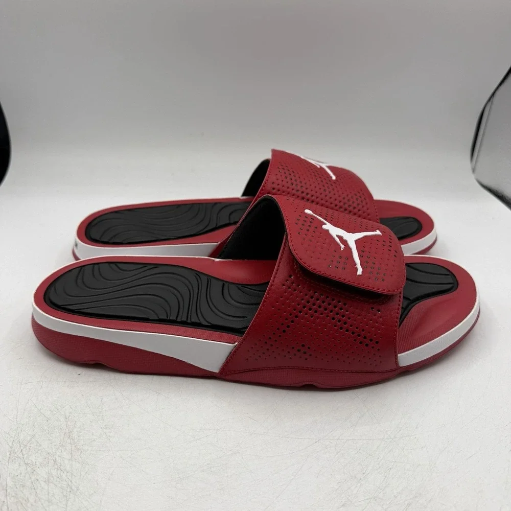 Nike Air Jordan Hydro 5 Slides Sandals Mens Sz 9 Red/White Slip On 820257-601